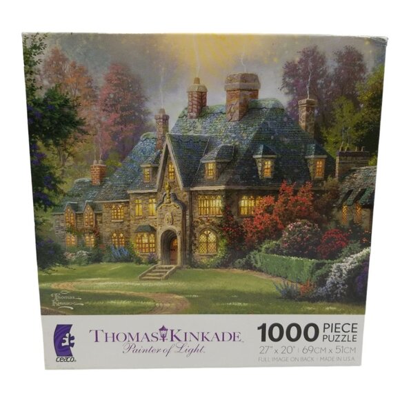 Thomas Kinkade "Lakeside Manor" Unopened 1000 Piece Puzzle 27" x 20" By Ceaco - Picture 2 of 10